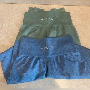 NVGTN Leggings 2 Pack Size Medium Green and Blue